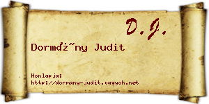 Dormány Judit névjegykártya